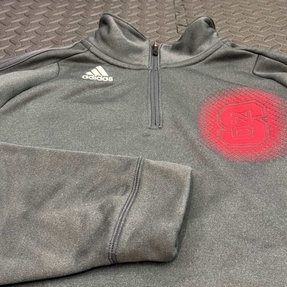 Adidas Quarter Zip Pullover Mens XL Gray NC State Wolfpack NCAA Fleece Jacket